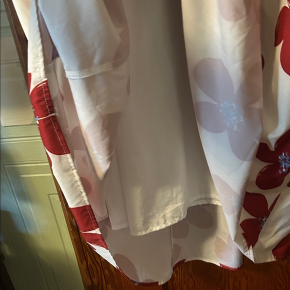 Floral Puff Shirt Sleeve Midi Dress - Picture 4 of 6